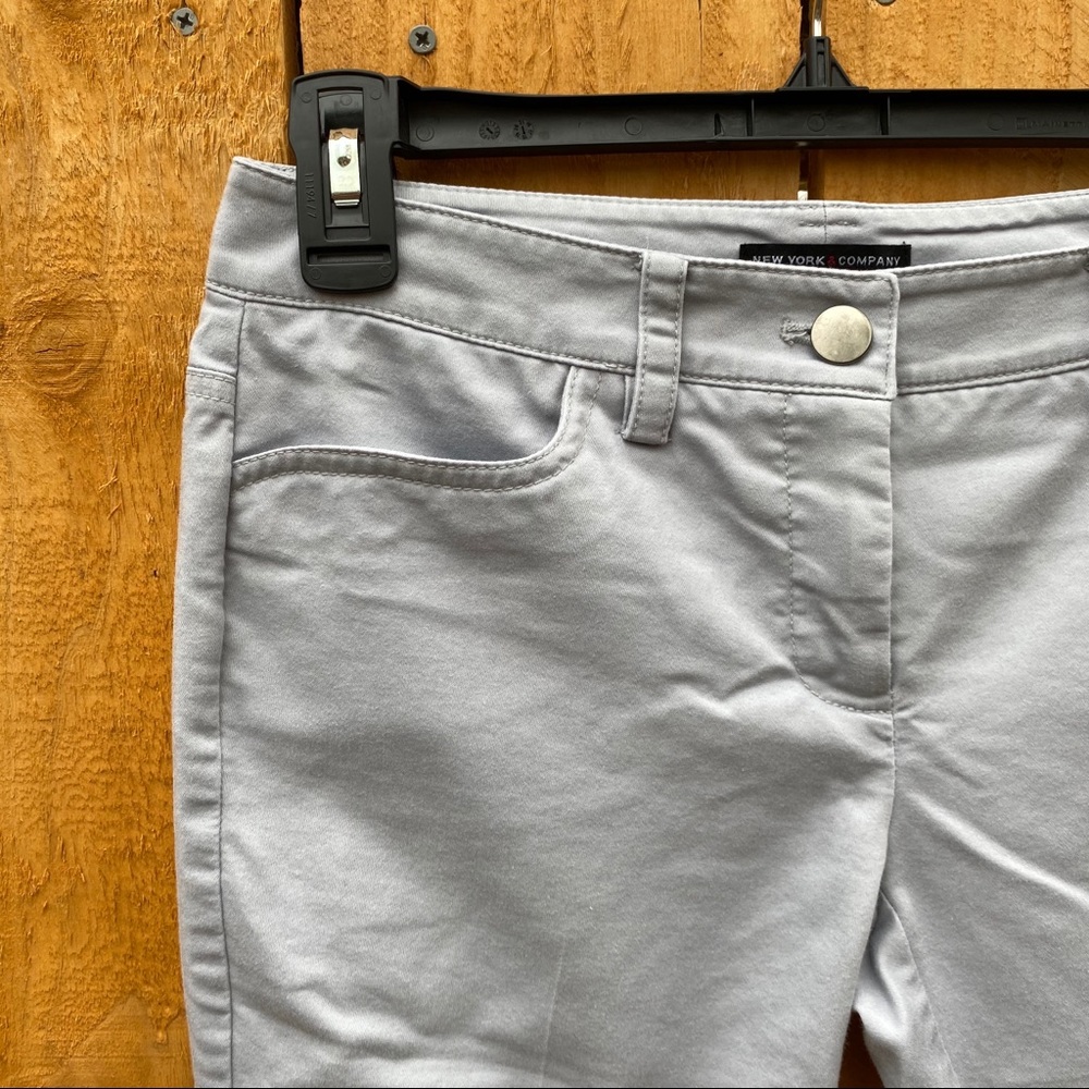 New York & Company Grey Ankle Zip Crop Pants